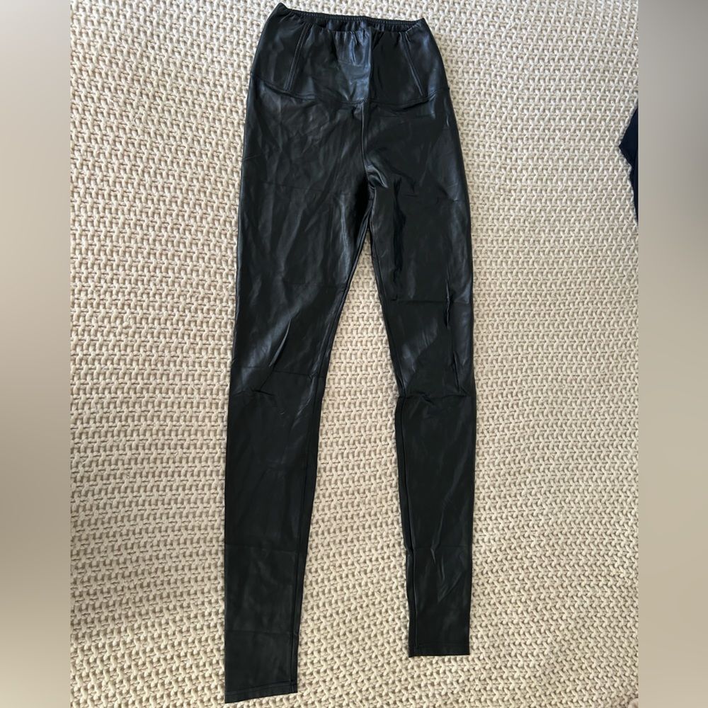 Aritzia Black Faux Leather Leggings with High Waist - Picture 2 of 4